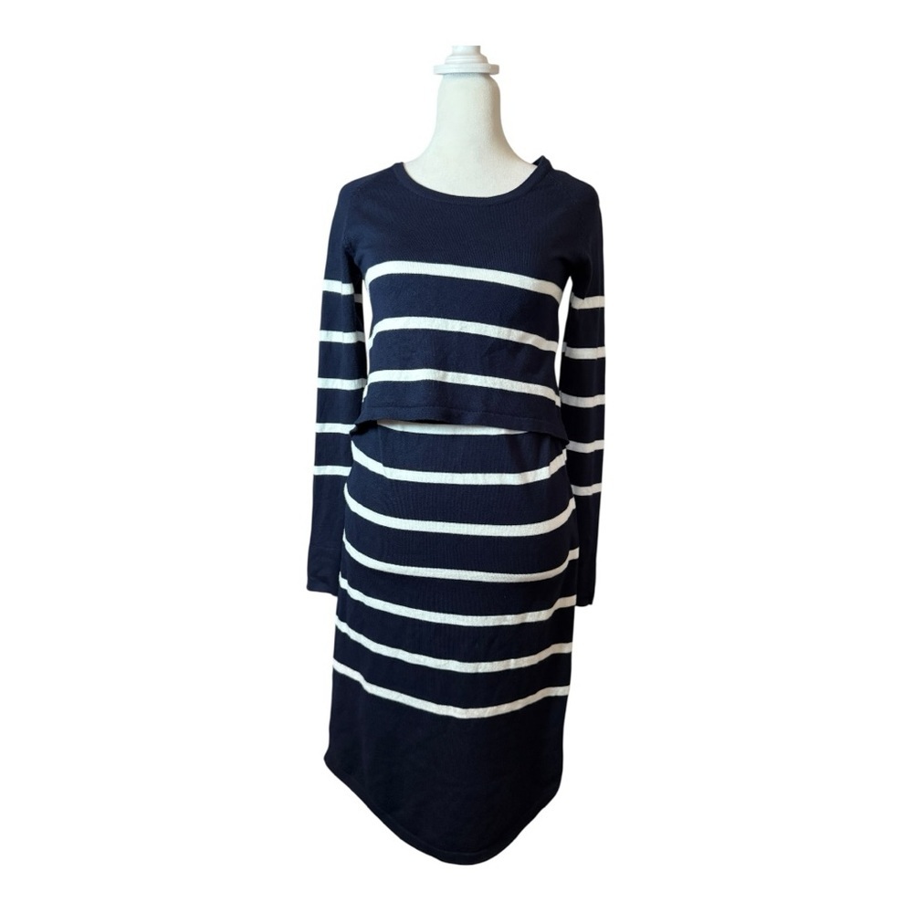 Ripe Maternity Valerie Nursing Dress - Navy XS